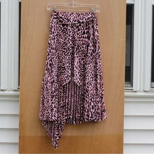 Topshop Asymmetrical Pink Cheetah Skirt